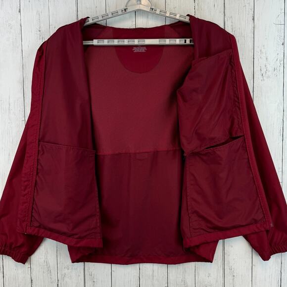 Eddie Bauer Red Packable Hooded Full Zip Waterproof Outdoors Jacket Size Large - Picture 7 of 14